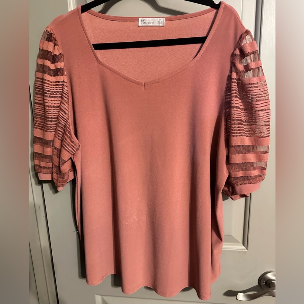 89th & Madison Size 2X Dusty Rose Pullover EUC